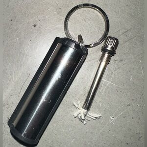 Metal waterproof matchbox with flint and keychain camping hiking survival